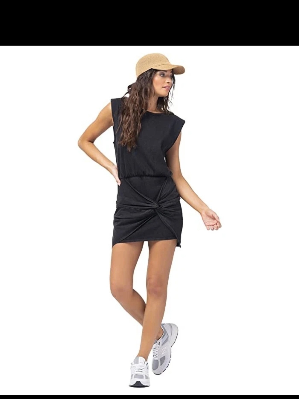 L*SPACE Jesse Twist-Front Padded Shoulder Mini Dress
